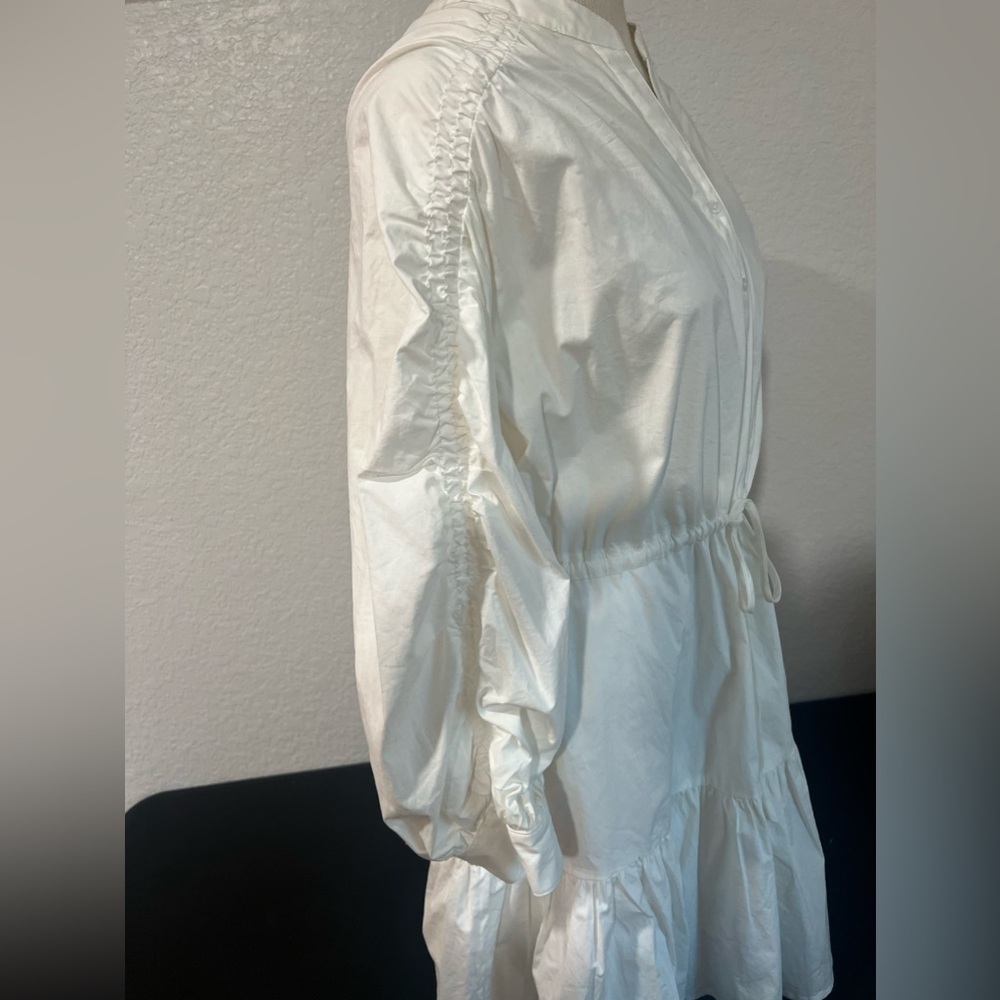 ASTR THE LABEL Ruched Shirtdress WHITE S - Picture 9 of 10